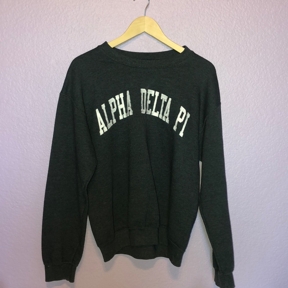Grey Alpha Delta Pi sweatshirt